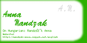 anna mandzak business card